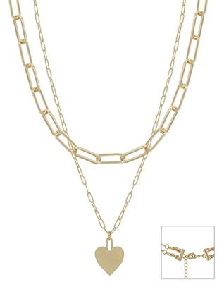 Gold Heart Layered Necklace