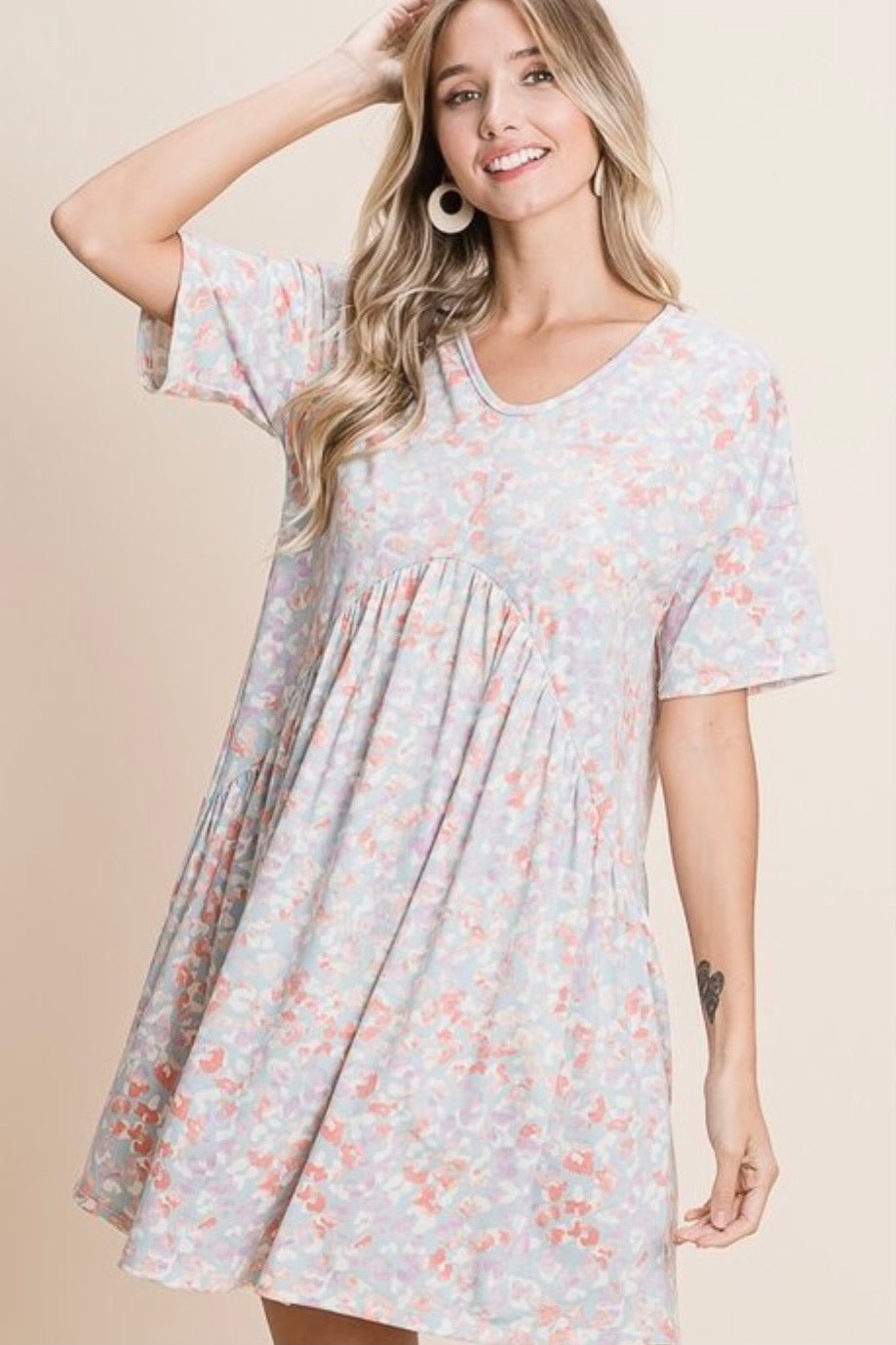 Pastel Floral Pattern Dress