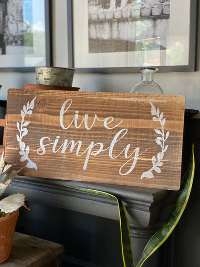 Live Simply wooden sign - Anchored.tn